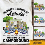 Camping Custom T Shirt Drunkest Bunch Of Assholes Campgrounds Funny Campsite RV Campervan Gift For Him - PERSONAL84