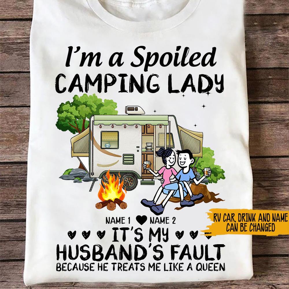 camping lady t shirt