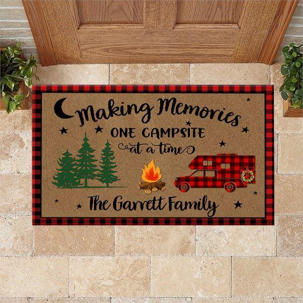 Camping Doormat Customized Family Name Making Memories - PERSONAL84