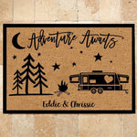 Camping Doormat Customized Name and RV Adventure Awaits - PERSONAL84