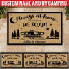 Camping Doormat Customized Name and RV Always At Home Wherever We Roam - PERSONAL84