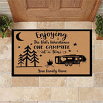 Camping Doormat Customized Name and RV Enjoying The Kid's Inheritance One Campsite At A Time Personalized Gift - PERSONAL84