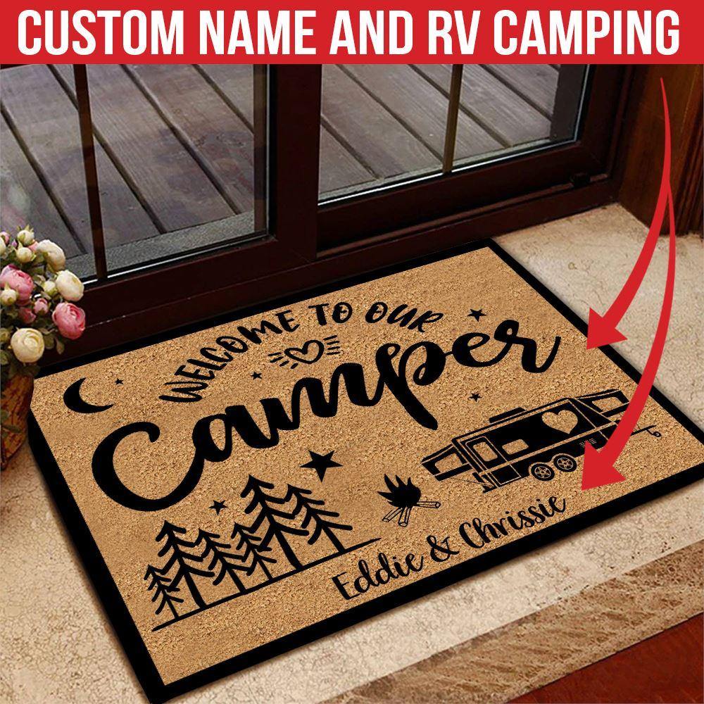 Camping Doormat Customized Name And RV Welcome To Our Camper - PERSONAL84