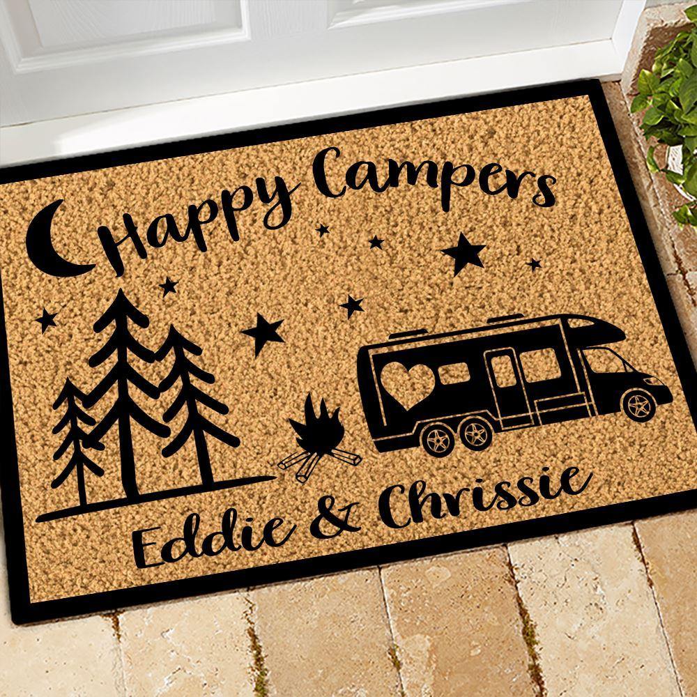 Haigoo Happy Camper Door Mat 2 Pack,RV Floor Mats,23x16Sweet Home Front  Door Mats Outdoor Indoor mats,Non-Slip Welcome mats Entrance Way  Rug,Durable