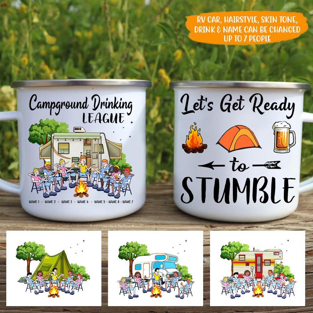 Camping Enameled Mug Let's Get Ready To Stumble Personalized Gift - PERSONAL84