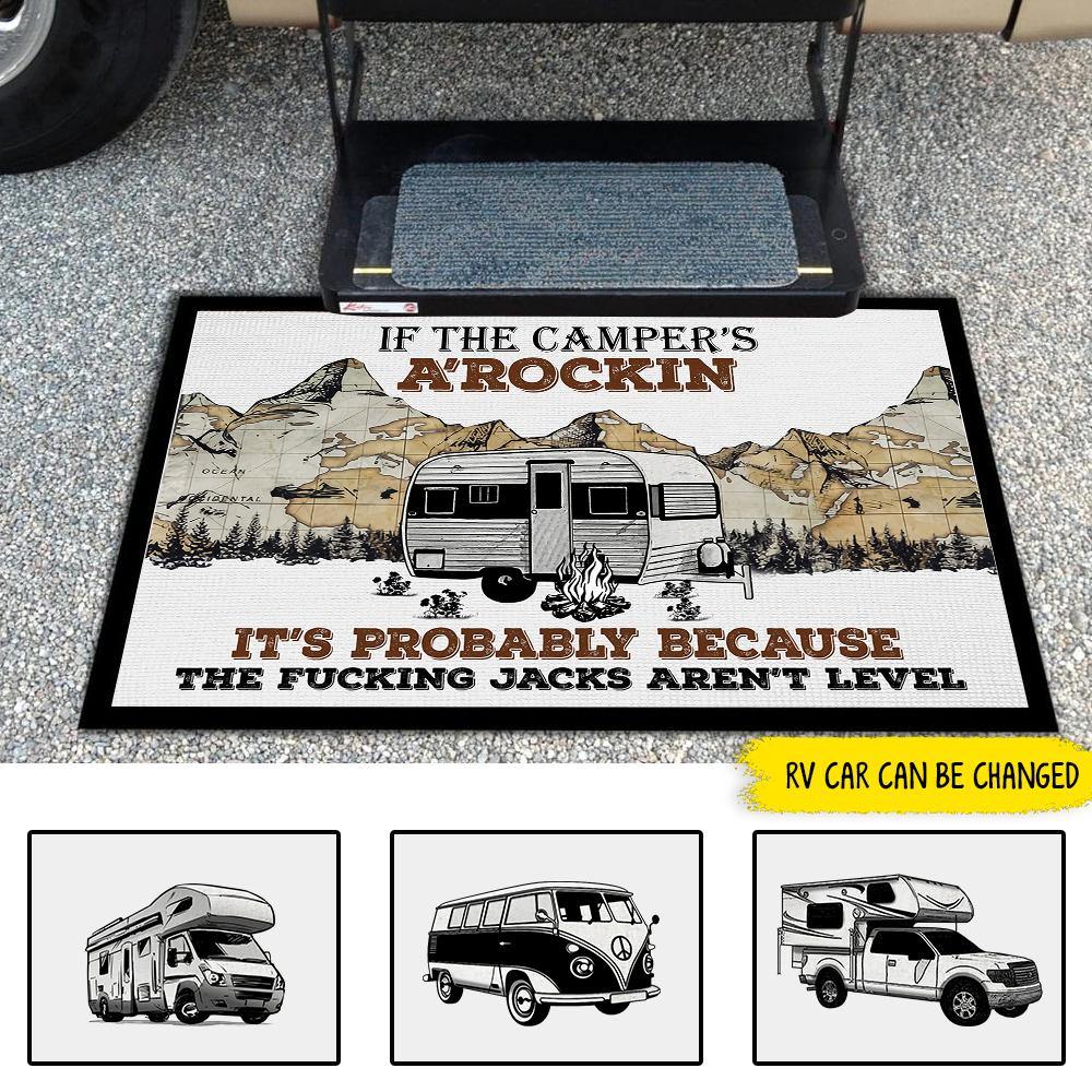 Camping Funny Custom Doormat If The Camper's A Rocking Personalized Gift - PERSONAL84