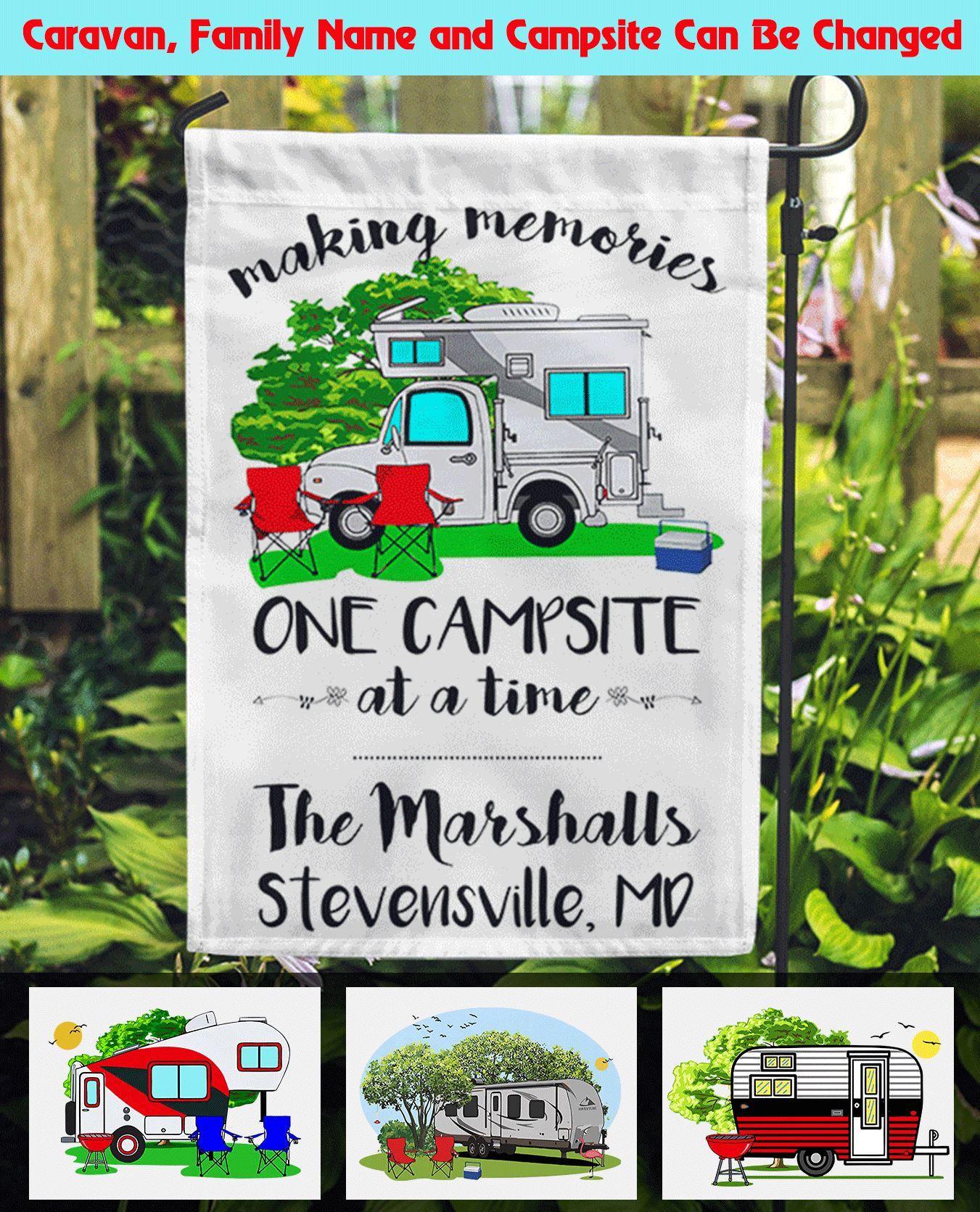 Camping Garden Flag Customized One Campsite At A Time - PERSONAL84