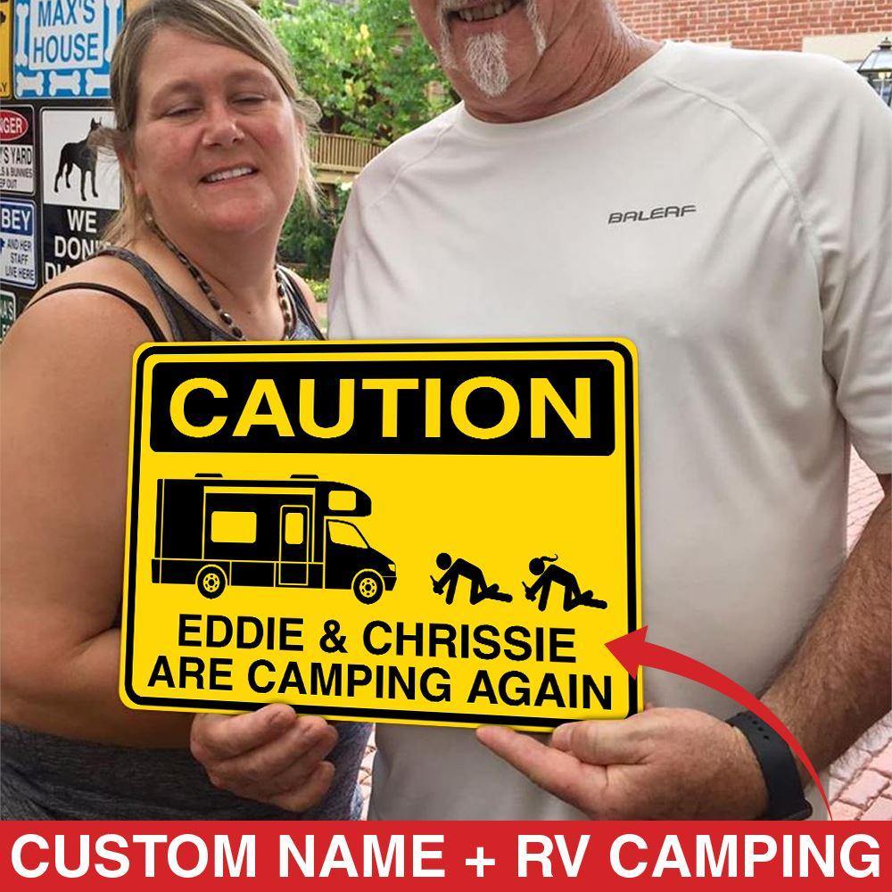 Camping Metal Sign Customized Camping Warning - PERSONAL84