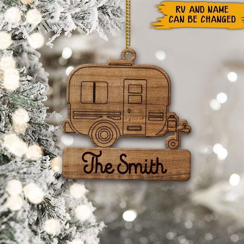 Camping Wooden Ornament RV Camping Personalized Christmas Ornament - PERSONAL84