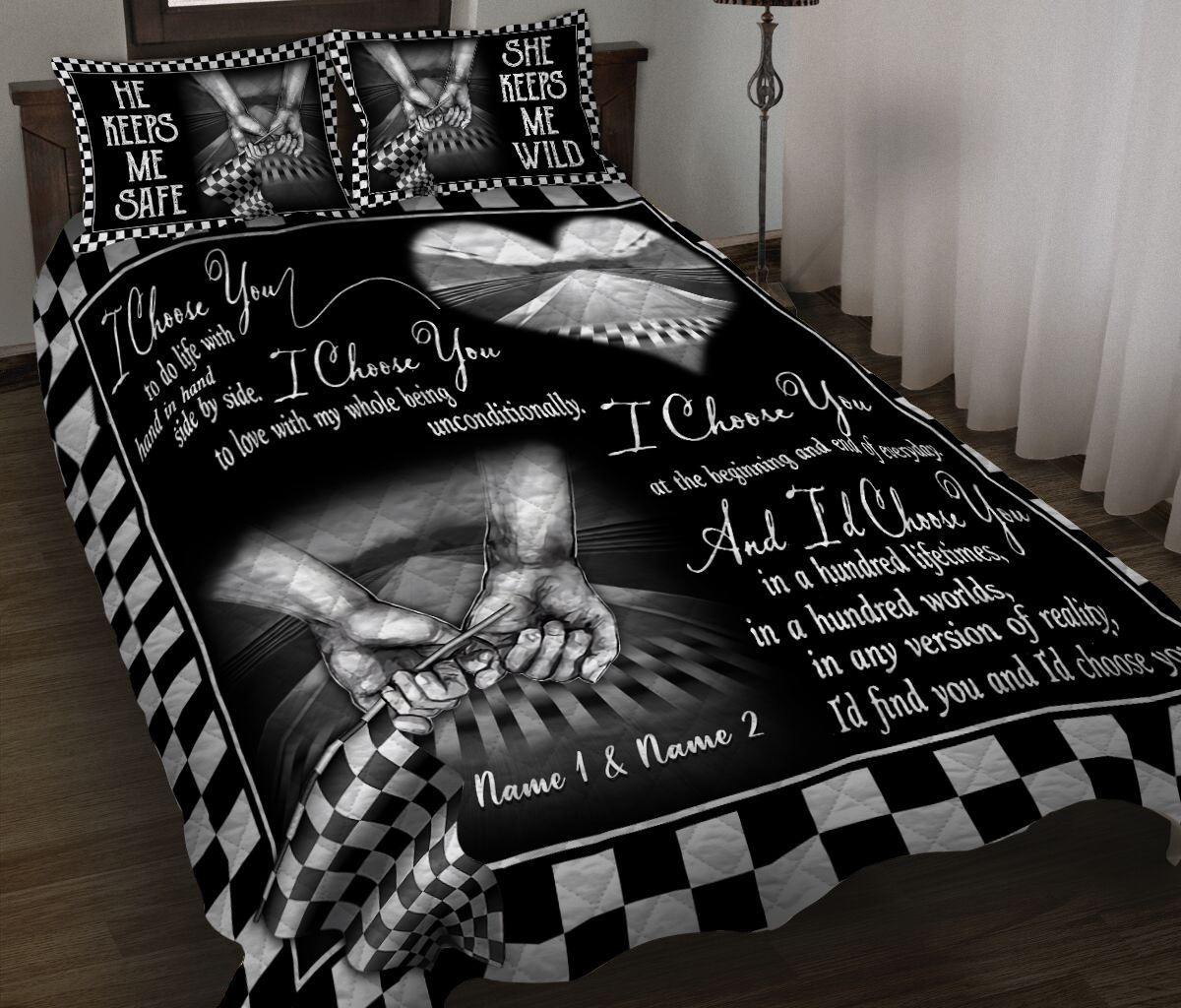 Car Racing Custom Bedding Set I Choose You To Do Life With Personalized Gift - PERSONAL84