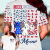 Cat All Over Printed Shirt Red White And Meow - PERSONAL84