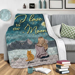 Cat Blanket Customized Name And Breed I Love You To The Moon And Back - PERSONAL84