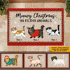 Cat Christmas Custom Doormat Meowy Christmas Ya Filthy Animal Personalized Gift - PERSONAL84