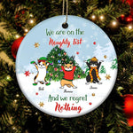 Cat Circle Ornament Customized Name and Breed We Are On The Naughty List - PERSONAL84