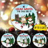 Cat Circle Ornament Personalized Dear Santa The Dog Did It - PERSONAL84
