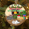Cat Circle Ornament Personalized Name And Color Dear Santa We Can Explain - PERSONAL84