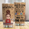 Cat Coffee Custom Tumbler Touch My Coffee And My Cats I Will Slap You So Hard Personalized Gift For Cat Lovers - PERSONAL84