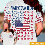 Cat Custom All Over Printed Shirt Meowica Patriotic Personalized Gift - PERSONAL84