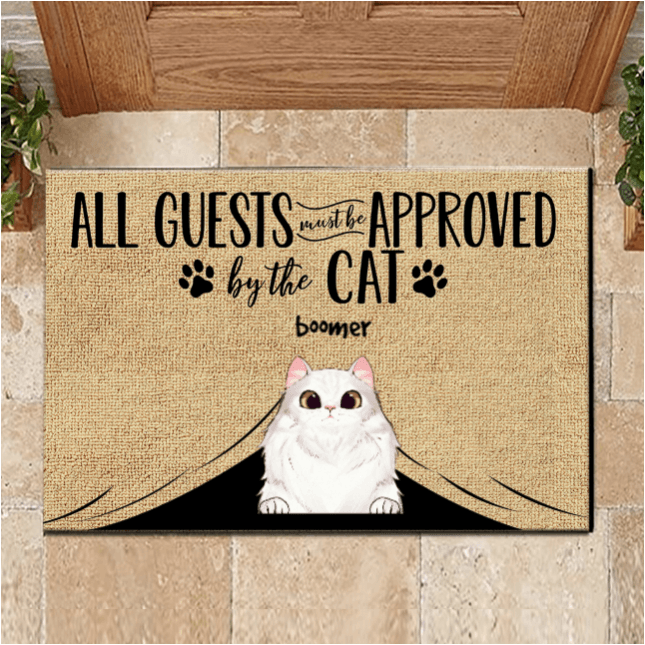 Cat Custom Doormat All Guests Must Be Approved By The Cats Personalized Gift - PERSONAL84