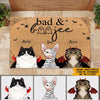 Cat Custom Doormat Bad And Booje Personalized Halloween Gift - PERSONAL84