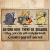 Cat Custom Doormat Beyond Here There&#39;ll Be Dragons Cat With Really Bad Breath DnD Personalized Gift - PERSONAL84