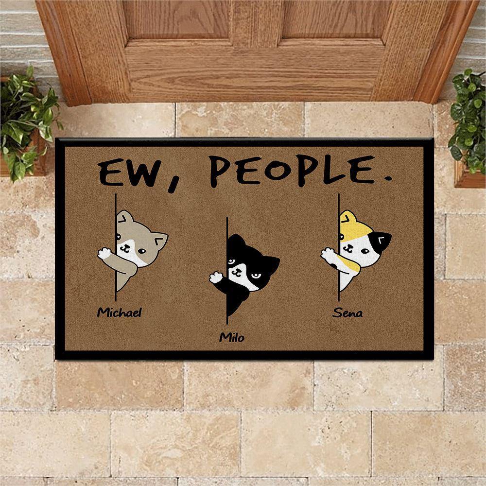 Cat Custom Doormat Ew, People Personalized Gift - PERSONAL84