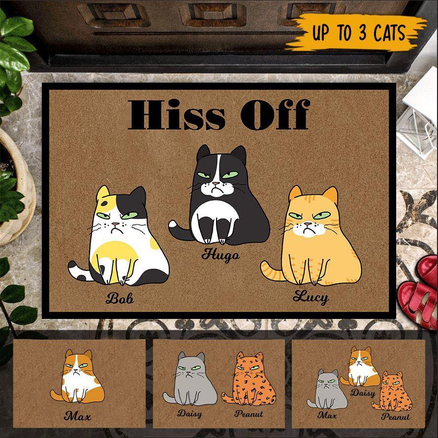 Cat Custom Doormat Hiss Off - PERSONAL84