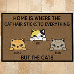 Cat Custom Doormat Home Is where The Cat Hair Sticks To Everything But The Cat - PERSONAL84