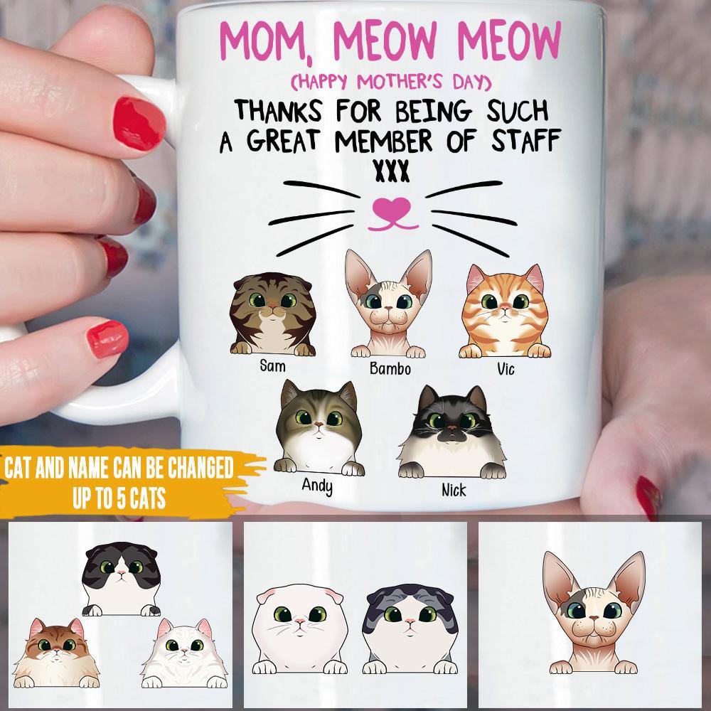 Cat Custom Mug Thanks For Being Such A Great Member Of Staff Mother's Day Personalized Gift - PERSONAL84