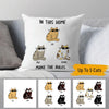 Cat Custom Pillow In This Home The Cats Make The Rules - PERSONAL84