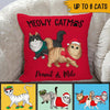 Cat Custom Pillow Walking Christmas Cat Personalized Gift For Cat Lovers - PERSONAL84