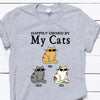 Cat Custom Shirt I&#39;m Happily Owned By My Cats Personalized Gift - PERSONAL84