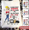 Cat Custom T Shirt A Girl Cannot Survived On Wine Alone She Also Needs Cats Personalized Gift - PERSONAL84