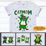 Cat Custom T Shirt Lucky Cat Mom St Patrick's Day Personalized Gift - PERSONAL84