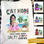 Cat Custom T Shirt Sassy Since Birth Salty By Choice Personalized Gift - PERSONAL84