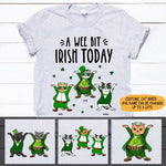 Cat Custom T Shirt St Patrick's Day A Wee Bit Irish Today Personalized Gift - PERSONAL84