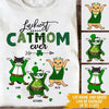 Cat Custom T Shirt St Patrick&#39;s Day Luckiest Cat Mom Ever Personalized Gift - PERSONAL84