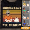 Cat Dad Custom T Shirt Best Cat Dad In The World Father&#39;s Day Brazil Personalized Gift Portugese - PERSONAL84