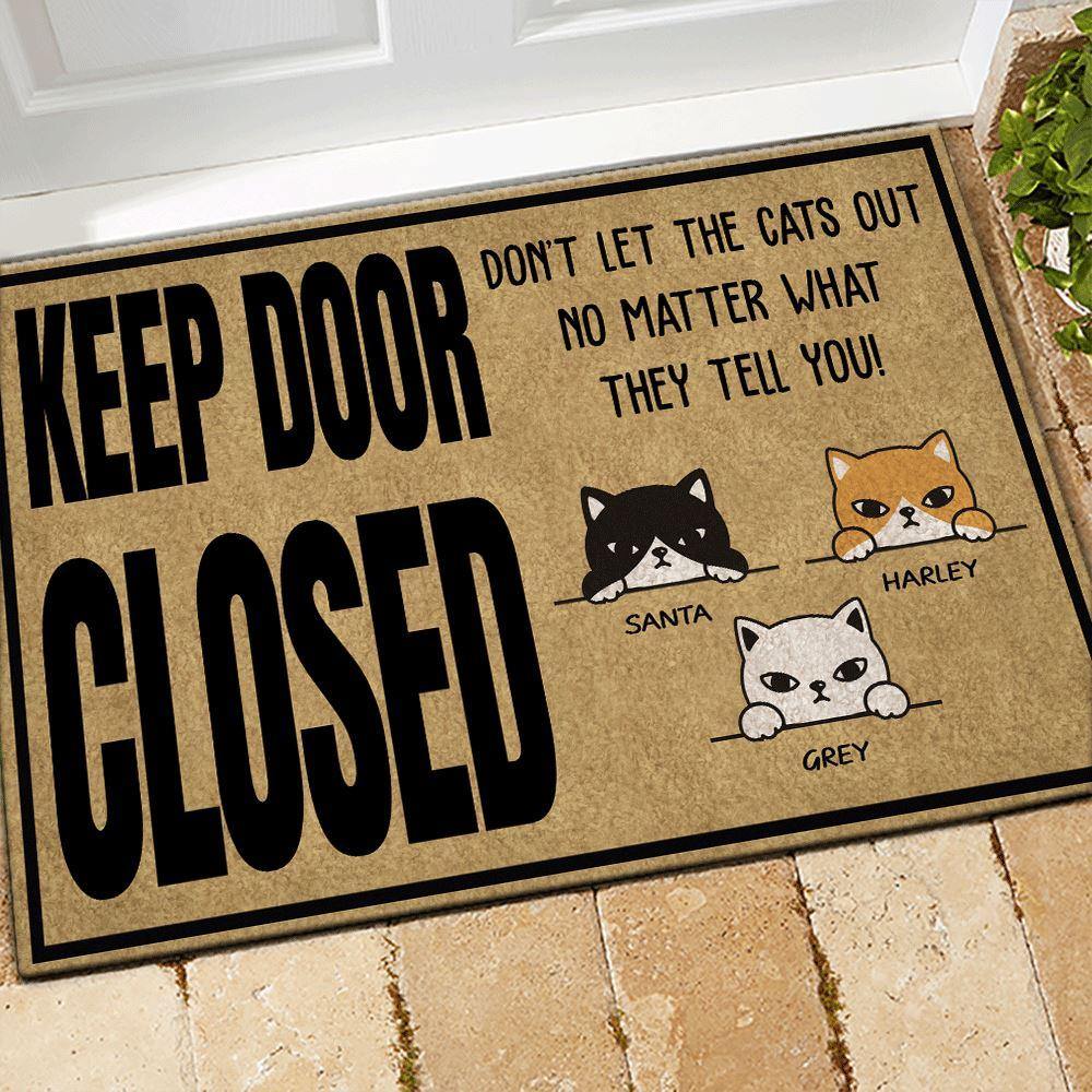 Cat Doormat Customized Don't Let The Cat Out - PERSONAL84