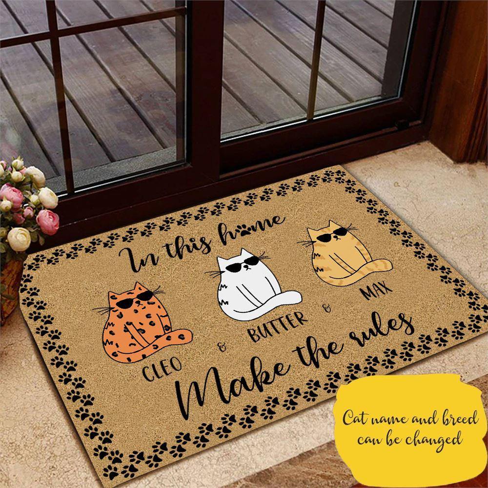 Cat Doormat Personalized Name And Breed All Guests Must Be Approved By -  PERSONAL84