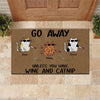Cat Doormat Customized Name and Breed Go Away Unless You Have Wine And Catnip - PERSONAL84