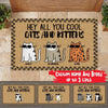 Cat Doormat Customized Name And Breed Hey All You Cool Cats And Kittens Gift For Cat Lovers - PERSONAL84