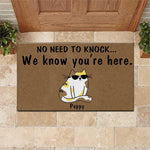 Cat Doormat Customized Name and Breed No Need To Knock We Know You're Here - PERSONAL84