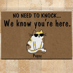 Cat Doormat Customized Name and Breed No Need To Knock We Know You're Here - PERSONAL84