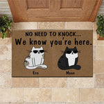 Cat Doormat Customized Name and Breed No Need To Knock We Know You're Here - PERSONAL84