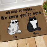 Cat Doormat Customized Name and Breed No Need To Knock We Know You're Here - PERSONAL84