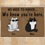 Cat Doormat Customized Name and Breed No Need To Knock We Know You're Here - PERSONAL84