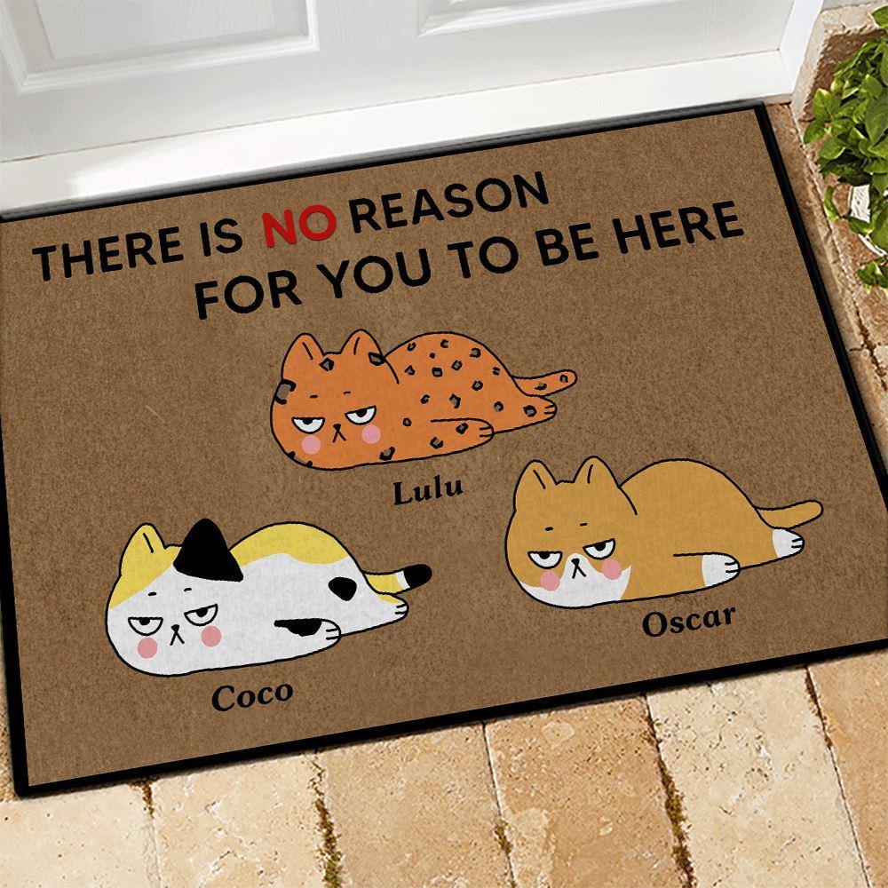 Cat Doormat Customized Name And Breed There Is No Reason For You To Be Here - PERSONAL84