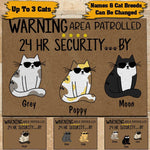 Cat Doormat Customized Name and Breed Warning Area Patrolled 24hr Security By - PERSONAL84