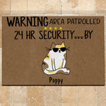 Cat Doormat Customized Name and Breed Warning Area Patrolled 24hr Security By - PERSONAL84